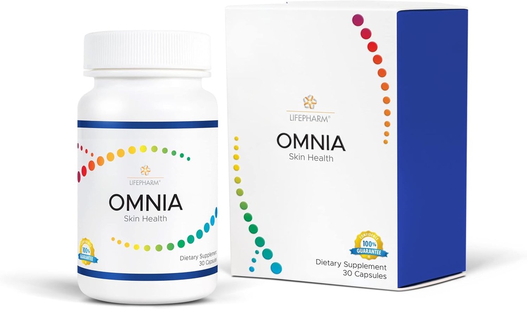 Omnia - Suplemento de piel, pelo y uñas - Complejo triple de piel sana y globosa - Características de una mezcla natural de vitaminas, minerales, colágeno y otros superalimentos - 30 cápsulas