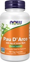 AHORA Suplementos de alimentos, Pau D'Arco (Tabebuia heptaphylla) 500 mg, Herbal Support, 100 cápsulas de verduras
