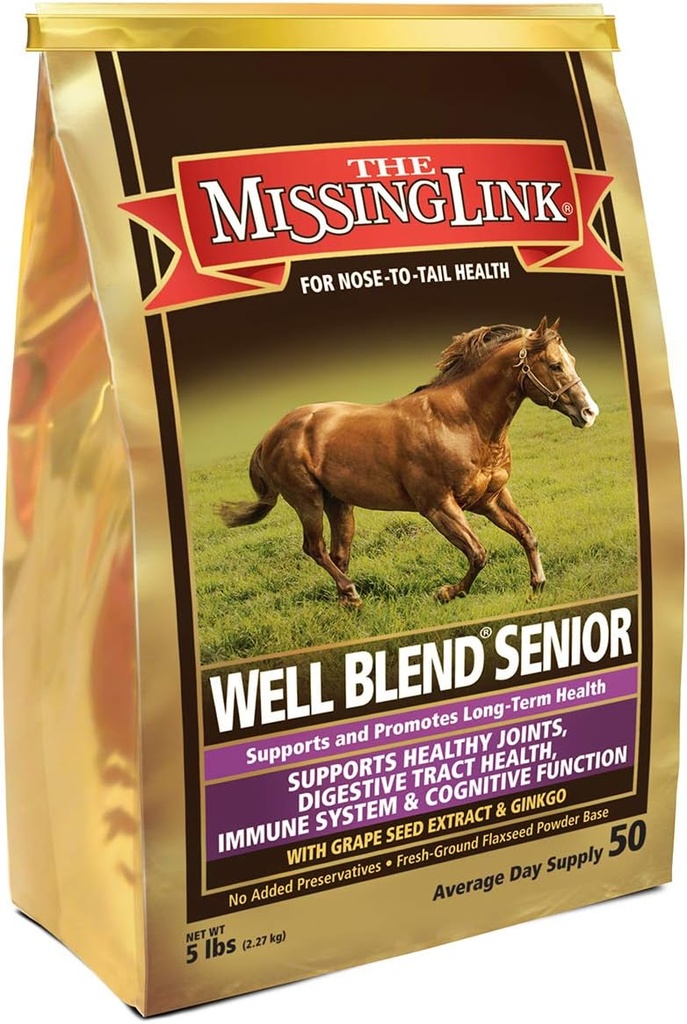 The Missing Link Equine Well Blend Senior Superfood Supplement Powder, 5 lb. Bolsa / 50 Day Supply