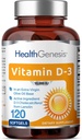 Vitamina D-3 10000 UI 120 Softgels - High-Potency in Extra Virgin Olive Oil Non-GMO Apoyos sin soja Huesos sólidos Inmunes Salud