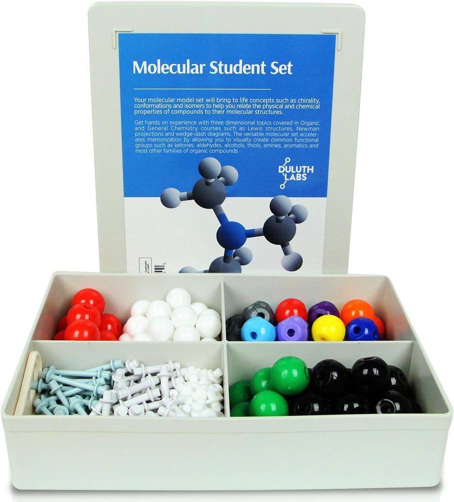 Kit de estudiante de modelo molecular de química orgánica - (88 átomos y 140 piezas de bonificación) - MM-004