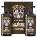 Vikingo Revolucion Beard Wash and Beard Conditioner for Hombres with Argan Oil and Jojoba Oil - Beard Softener and Strengtheninger Beard Care Beard Shampoo and Conditioner with Beard Oil (17oz, Sweet Tobacco)