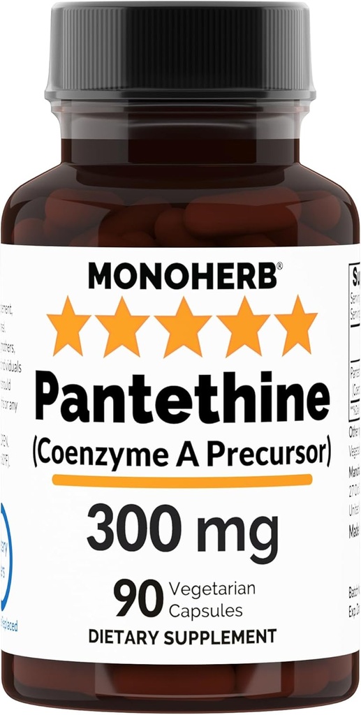 MONOHERB Pantetina 300 mg por cápsula - 90 cápsulas vegetarianas