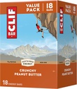 CLIF BAR - Mantequilla de cacahuete crujiente - Hecho con avena orgánica - 11g Proteína - No GMO - Planta base - Bares de energía - 2.4 oz. (18 Pack)
