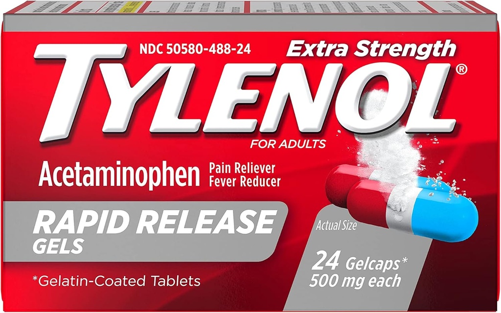 Tylenol Extra Strength Rapid Release Gelcaps - 24 ct, Pack de 2
