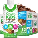 Orgain Orgain Organic Kids Protein Nutritional Shake, Chocolate - 8g de Proteína, 22 Vitaminas &amp; Minerales, Frutas & Verduras, Gratuito de gluten, Soy Libre, No GMO, 8.25 Fl Oz (Pack of 12)
