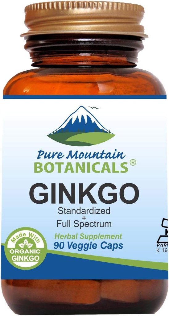 Ginkgo Biloba Capsules – Kosher Vegan Caps with 400mg Ginkgo Biloba Leaf and Ginko Extract Supplement