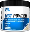 Evlution Nutrition MCT Powder - Keto Supplement - MCT Oil Powder - 10G Medium Chain Triglycerides - Brain & Body Energy Drink - Fatty Acid Supplement - Vegan " Non-GMO - 20 Servings - Unflavored