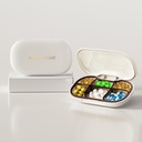 Funda pequeña con 6 Compartimientos, Caja de Píldora Diaria Delicada para Propósito, Contenedor de Píldora de Contenedor de Píldora para Vitaminas, Aceite de Pesca, Suplementos y Medicamentos (White)