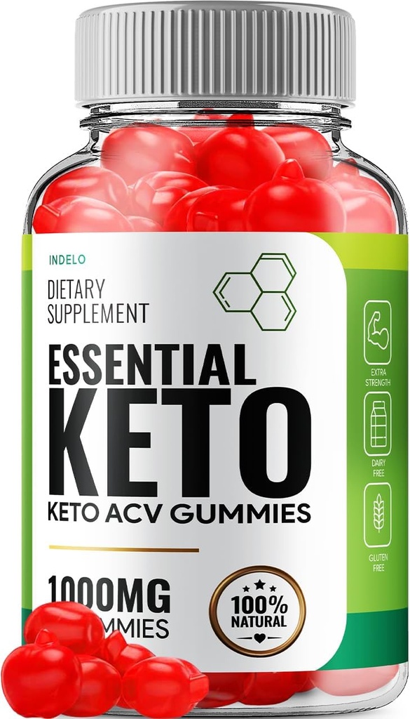 Gummies esenciales Keto ACV - Advanced Formula Essential Keto + ACV Weight Management Gummies Apple Cider Vinegar Keto Essential ACV Gummies Suplemento dietético Comentarios Vitamina B12 B6 (60 Gummies)