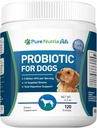 Probióticos de perros Suplementos de perros - para la diarrea de perros, estómagos de aparición, levadura, gas, alergia a perros e inmunitarios de perros - Hecho en EE.UU. - 12 Strains seleccionados 5 billón CFU - 120 Scoops