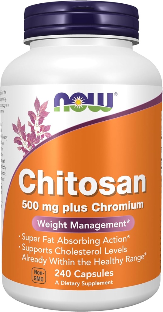 AHORA Suplementos, Chitosan 500 mg más Chromium, Weight Management*, 240 Veg Capsules
