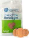 Tru-Colour Skin Tone Spot Bandages, Resealable Bag (50 Count) - Flexible, Waterproof, PFAS-Free Adhesive Strips Help Protect Blisters, Pimples, Pokes - Olive