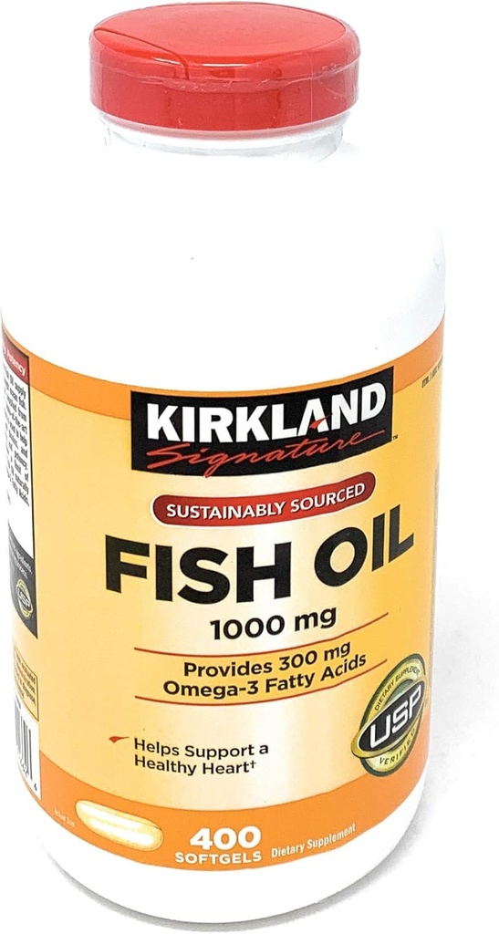 Kirkland Signature Fish Oil Concentrate con ácidos grasos Omega-3, 800 Softgels, 1000mg