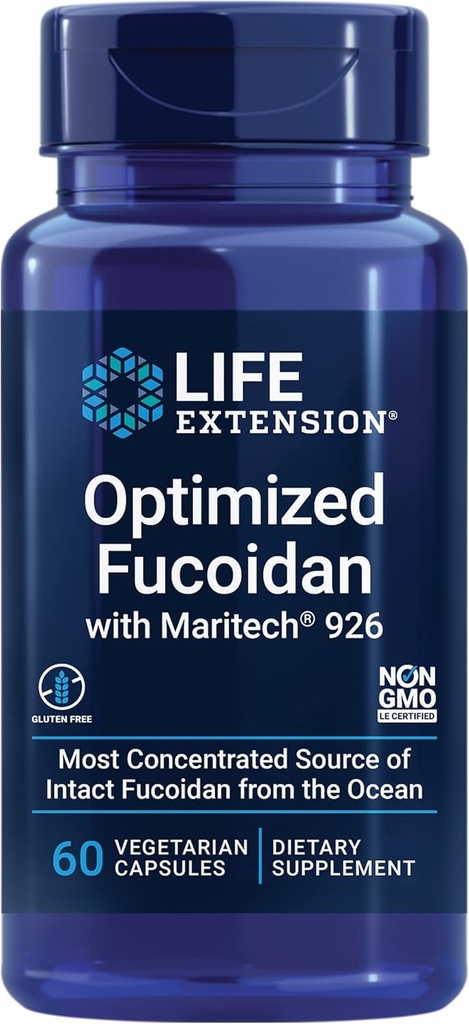 Ampliación de vida optimizada Fucoidan con Maritech® 926, promueve la función saludable de la inmune, libre de gluten, no transgénico, vegetariano, 60 cápsulas