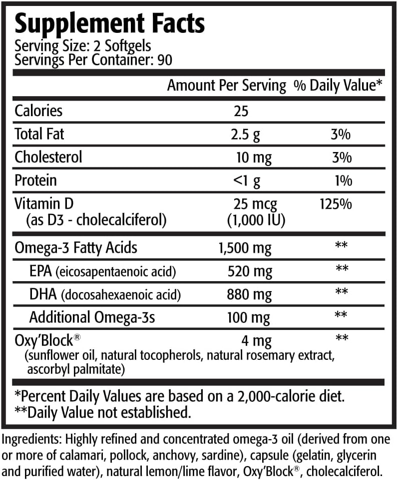 Res-Q 1250+ Omega-3 &amp; Vitamina D3 Fish Oil Capsules 3-Pack