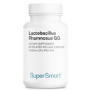 Supersmart - Lactobacillus Rhamnosus GG 10 Billion CFU por día (LGG Probiotic with Inulin) - Digestive &amp; Immune Support - Vaginal Flora Health ← Non-GMO & Gluten Free - 60 DR Capsules