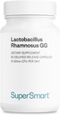 Supersmart - Lactobacillus Rhamnosus GG 10 Billion CFU por día (LGG Probiotic with Inulin) - Digestive &amp; Immune Support - Vaginal Flora Health ← Non-GMO & Gluten Free - 60 DR Capsules