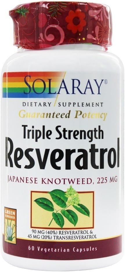 Solaray Triple Strength Resveratrol - 225 mg - 60 cápsulas vegetarianas