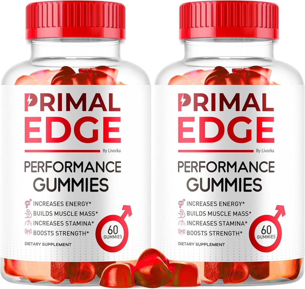 (2 Pack) Primal Edge Mens Gummies, Primal Edge, Primal Edge Gummies, Primal Edge Advanced Formula Gummies, Primal Edge Suplemento Gummy, PrimalEdge Apoyo Suplemento Gummies, 120 Gummies para 2 meses