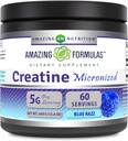 Amazing Formulas Micronized Creatine Monohydrate Powder Suplemento TEN 5000 mg Por Serving TEN Ideal Pre &amp; Post Workout Suplemento TEN Made in USA (12.6 Oz TEN Blue Rasbperry, Blue Raspberry)