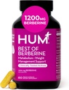 HUM Best of Berberine Supplement 1200mg, Pure Potency for Metabolic Wellness, Gut Health, Pure Berberine Supplements Enhanced with BioPerine for Maximum Absorption, 60 Capsules