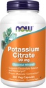 AHORA Alimentos, Citrato de potasio 99 mg, soporta equilibrio electrolito y pH normal*, Mineral esencial, cápsulas de 360 tazas