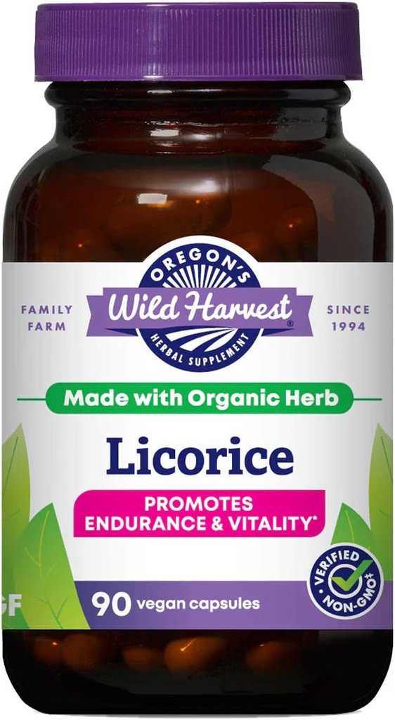 Oregon's Wild Harvest Organic Licorice Root Capsules, 90 Count