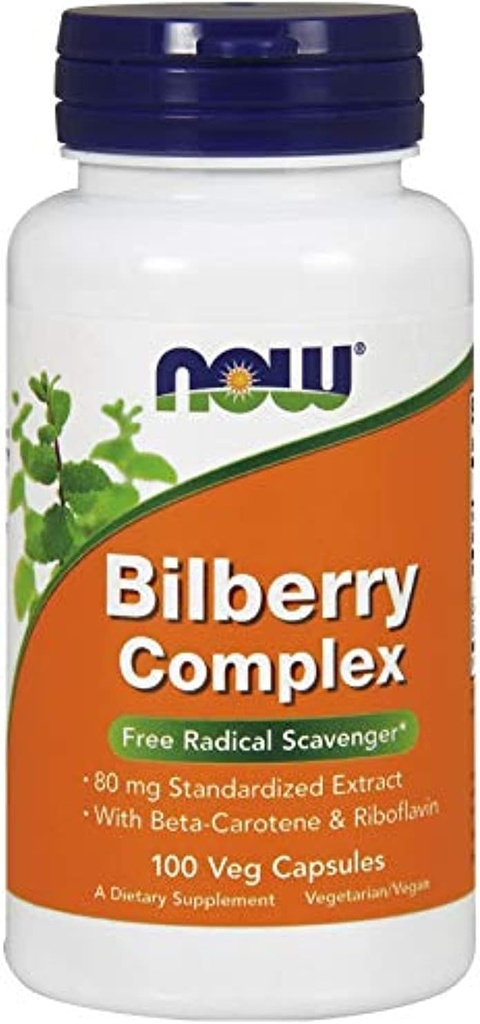 Now Foods Bilberry Comp 80Mg, 100 Count