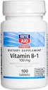Rite Aid Vitamina B-1 (Thiamine), 100 mg - 100 Tablets ← Esencial para una función adecuada de nervios y músculos