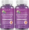 Mulittea Glucosamine Chondroitin Gummies - Extra Strength Joint Support Supplement with MSM " Elderberry for Natural Joint, Antioxidant Immune Support for Adults, Men " Women-Sugar-Free (2 Pack)