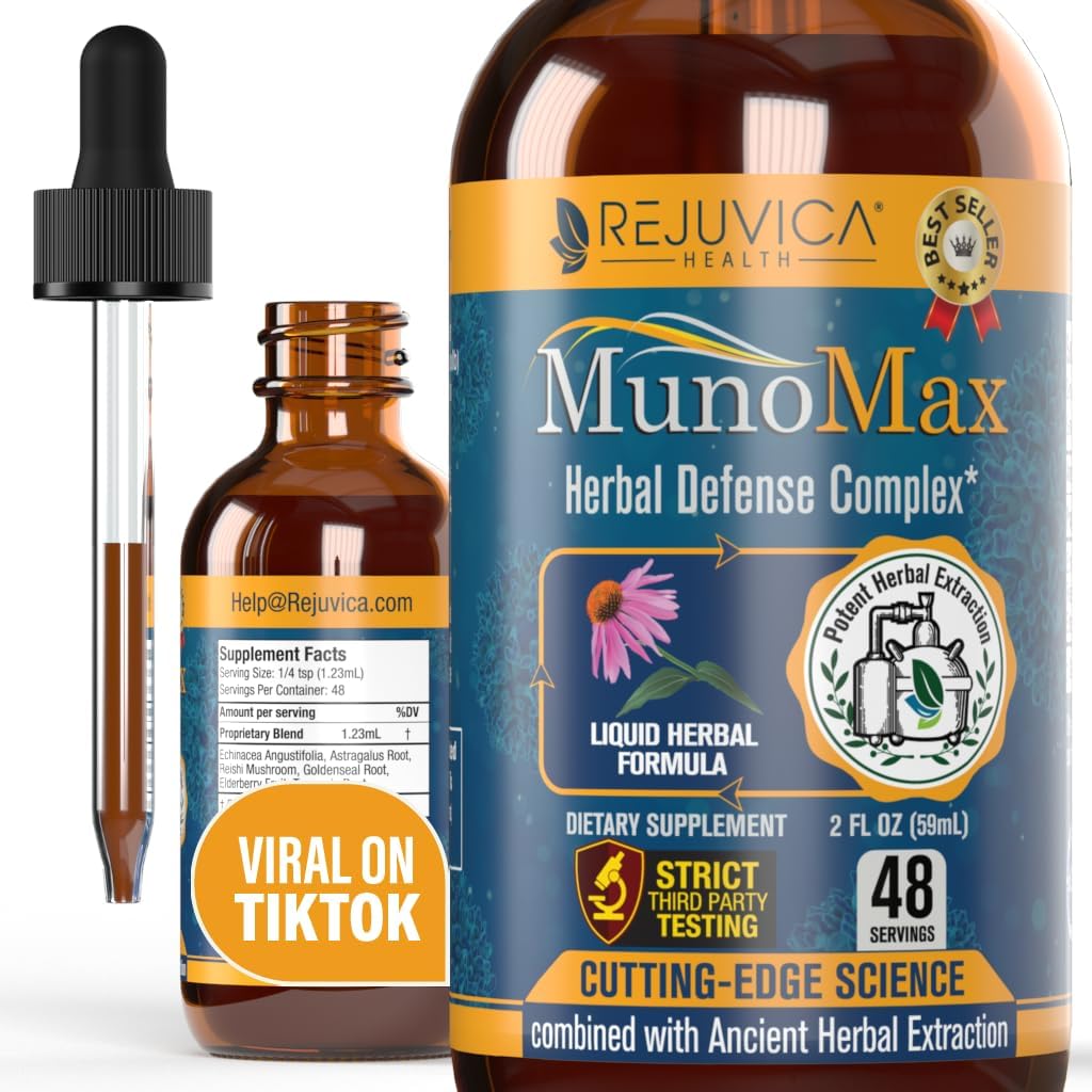 MunoMax - Advanced Immune Support Supplement - Liquid Delivery for Better Absorption - Echinacea, Astragalus, Reishi, Goldenseal, Elderberry &amp; More!