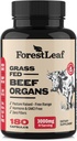 ForestLeaf Beef Organ Supplement - Grass Fed & Pasture Raised - Total Body Wellness & Performance, Organ Complex with 3000mg of Desiccated Beef Liver, Heart, Kidney, Pancreas, Spleen (180 cápsulas)