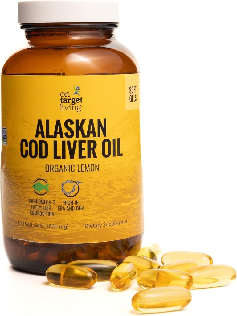 On Target Living Alaskan Cod Liver Oil 120 Soft Gels ← Línea Atrapada en los EE.UU.