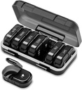 Organizador semanal de píldoras 2 veces al día, AM PM Organizador de píldoras 7 días, Portable Pill Case 14 días, Moisture Proof Large Pill Dispenser, Large Travel Pill Box for Vitamins Supplements (Black)