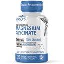 Fusiones de la naturaleza Nutri Pure Magnesium Glycinate 3680mg - (Provides 480mg Magnesio Elemental), Chelated for High Absorption, Non-Buffered for Maximum Potency, 120 Capsules