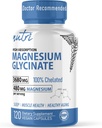 Fusiones de la naturaleza Nutri Pure Magnesium Glycinate 3680mg - (Provides 480mg Magnesio Elemental), Chelated for High Absorption, Non-Buffered for Maximum Potency, 120 Capsules
