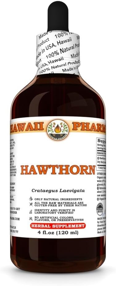 Extracto de Hawthorn, Tintura para el bienestar del corazón, apoya la circulación, promueve el equilibrio de Lipid, Antioxidante Rich, Boost Immune Strength - 4 fl.oz