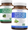 Super Greens " Thyroid Support (3-Month Supply) Thyroid Vitality Bundle of Organic Super Greens Powder - Complete Superfood (180 Capsules) " Thyroid Support for Men and Women (Non-GMO)(180 cápsulas)