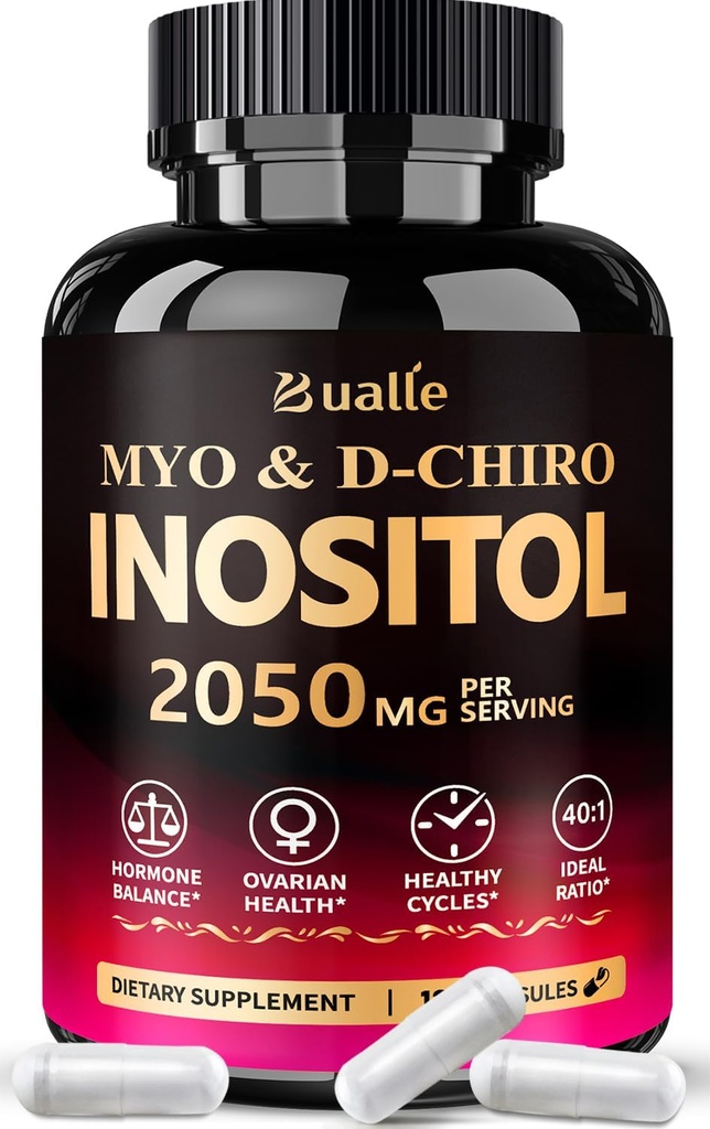 Bualle Myo-Inositol & D-Chiro Inositol Supplement (40:1) Blend to Support Hormone Balance for Women
