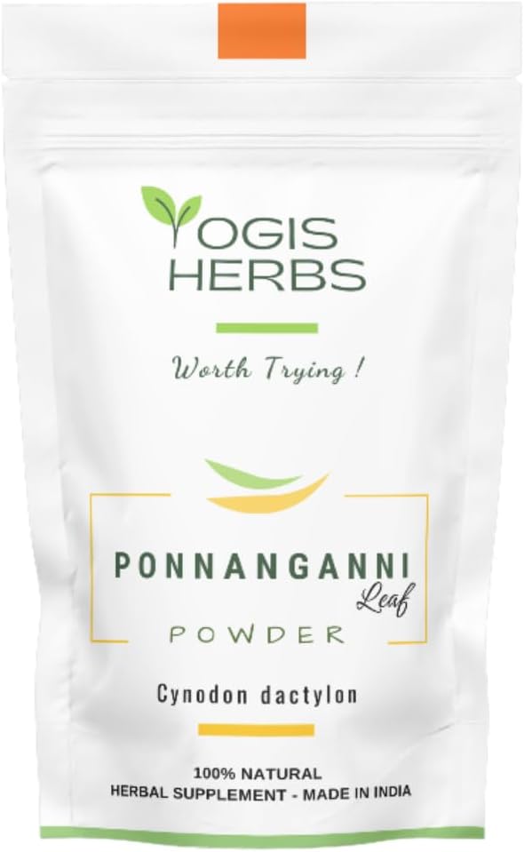 YOGIS HERBS Ponnanganni Leaf Powder (Sessile joyweed) – Holistic Health Supplement for Eye, Skin, Bone, and Immune Wellness ← Natural Detox Aid -100 GMS (3,5 oz)