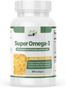 Aceite de pescado Super Omega-3, apoya la salud cardíaca, 1000 Mg, 300 Mg Omega-3, Softgels de liberación rápida, fabricado en EE.UU., 60 Softgels