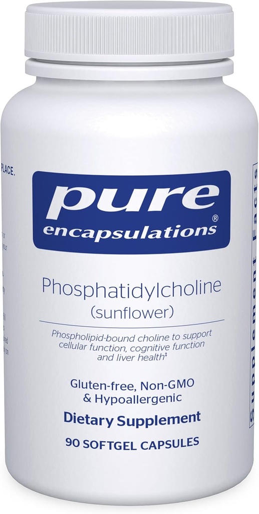 Pure Encapsulations Phosphatidylcholine ← Apoyo para la Función Celular y Cognitiva y la Salud del Hígado