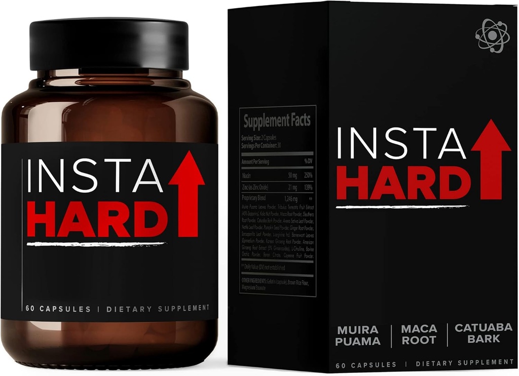Suplemento Capsules w/Maca Root, Extracto de Tribulus Terrestris, Muira Puama para apoyar energía, rendimiento, bienestar y óxido nítrico para hombres y mujeres - 60 Cuenta