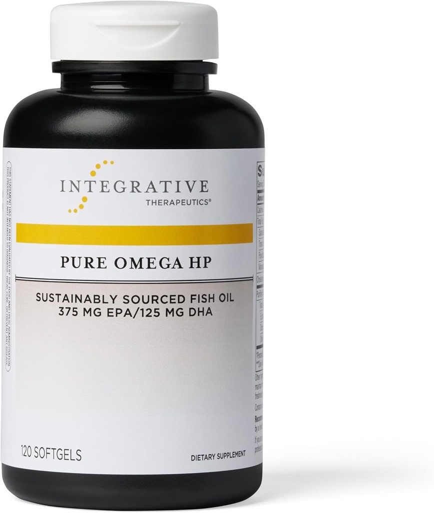 Integrative Therapeutics Pure Omega HP - Fish Oil Supplement for Nutritional Support - Supports Heart Health* - No Fishy Burps - Sustainably Sourced - Gluten & Dairy-Free - 120 Softgels (120 Servings)