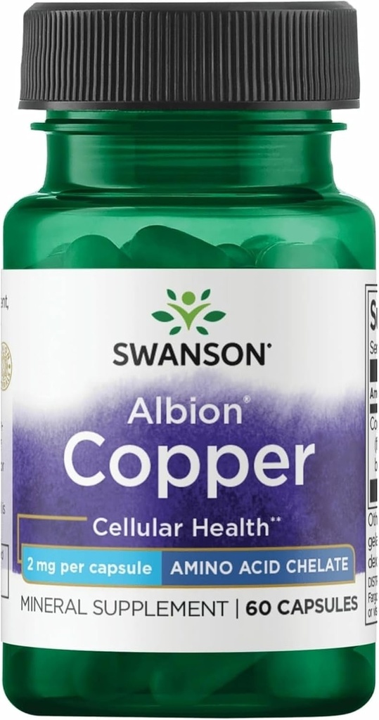 Swanson Albion Chelated Copper 2 Milligrams 60 cápsulas