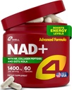 NAD Plus Supplement 1400mg - NMNH Supplement Alternative Supports Healthy Aging Complex with Nicotinamide Riboside " Gotu Kola, Collagen - Powerful NAD+ Fórmula de Energía, Esquí y Cognitivo, 60 Caps