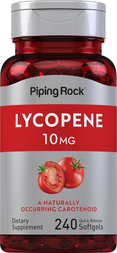 Piping Rock Lycopene 10mg  240 Softgels ← Non-GMO, Gluten Free Supplement
