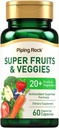 Piping Rock Fruits and Veggies Supplement ← 60 Capsules ← Superfood Fruit and Vegetables Vitaminas  with Prebiotic Blend ← Fórmula Vegetariana ← No GMO, Gluten Free