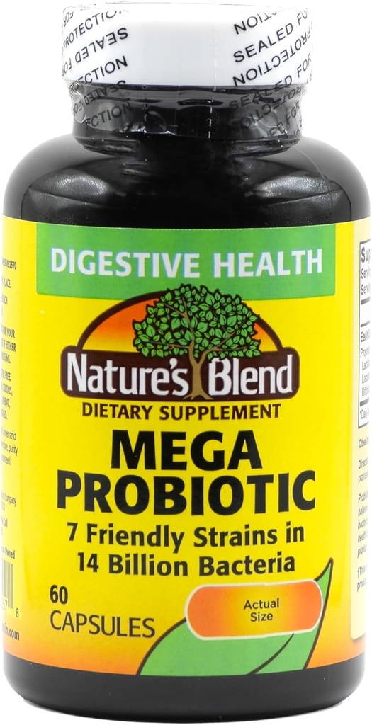 Natures Blend Mega Probiotic Capsules, 60 Conde Per Bottle